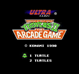 Teenage Mutant Ninja Turtles II - The Arcade Game (USA) Title Screen